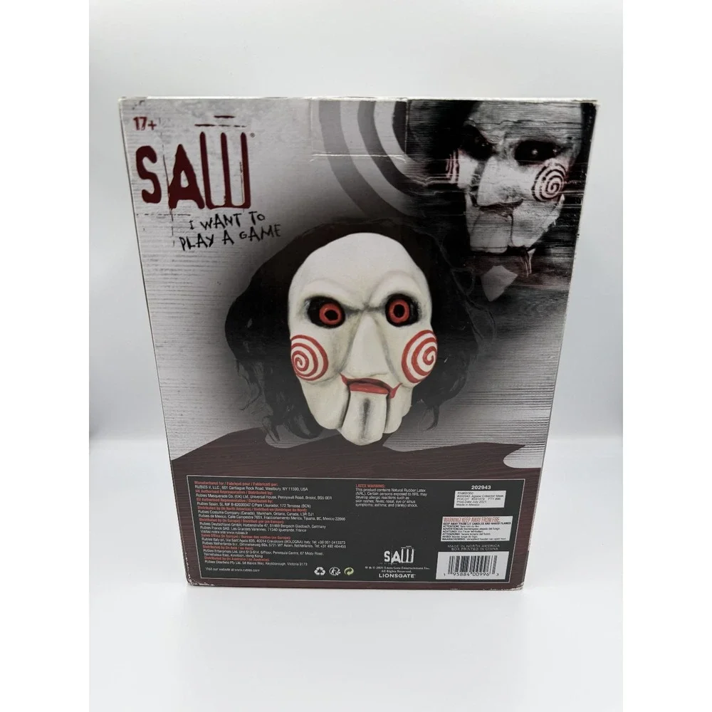 SAW Billy the Puppet Deluxe Mask Rubies Horror Movie Halloween Costume New